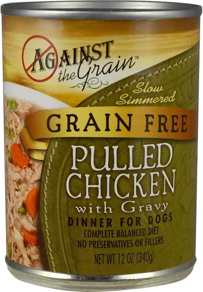 12/12 oz. Against The Grain Hand Pulled Chicken Dog Food - Treat
